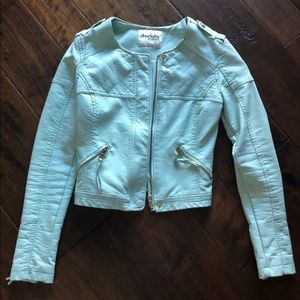 Mint Faux Leather Jacket